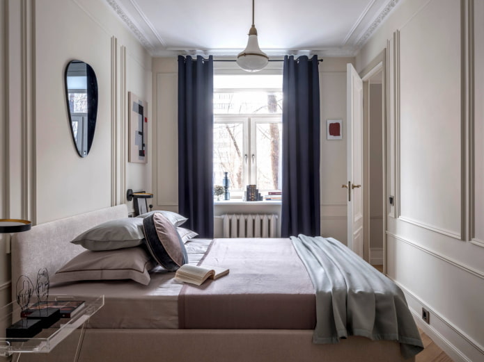 Bright rectangular bedroom