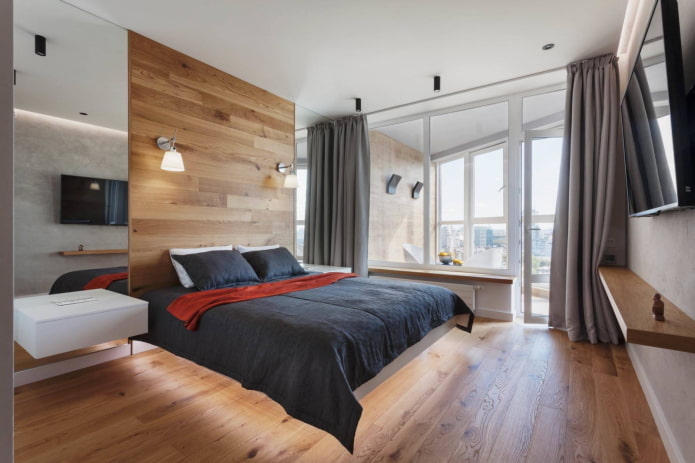 Bedroom with a balcony