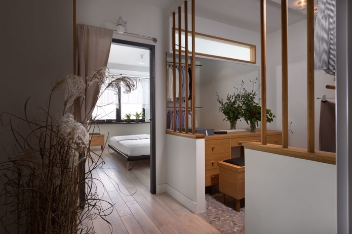 Dressing room in the bedroom