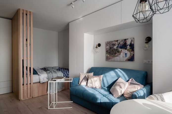 Square room with a sofa