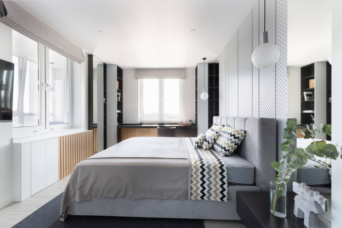 Rectangular bedroom 18 sq m