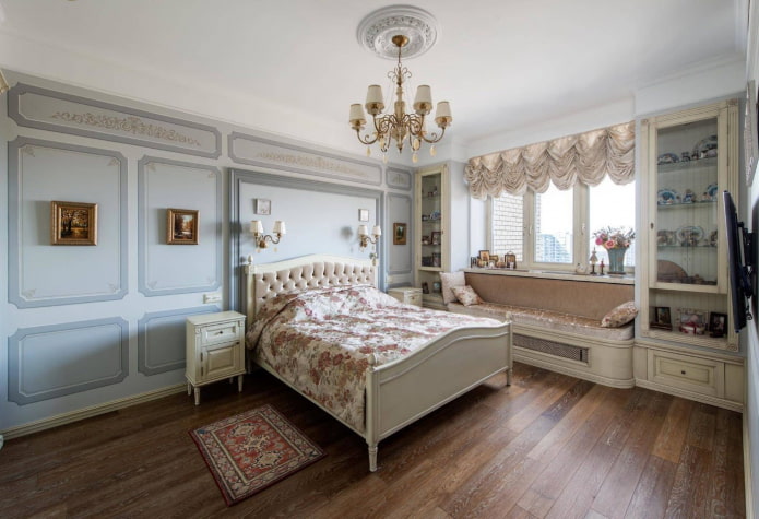 sofa under the window in the bedroom