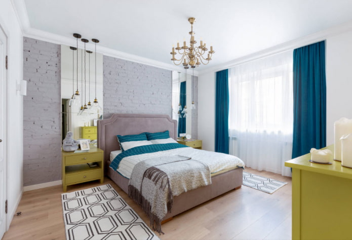 bedroom with bright accents