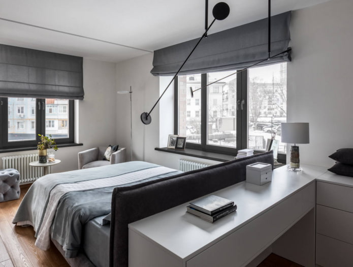 desk in the bedroom