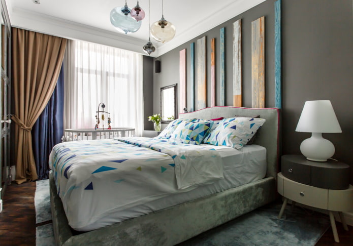 furniture in a bedroom of 9 square meters