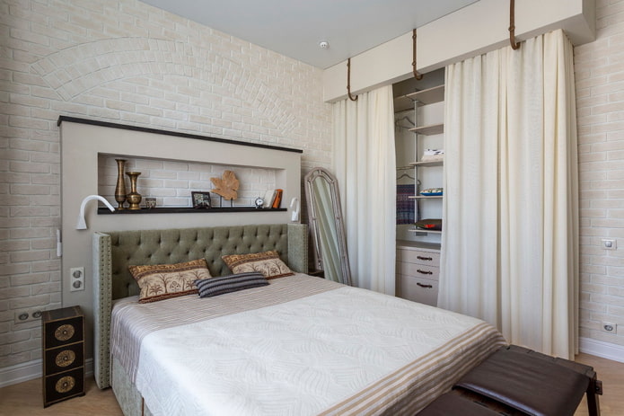 furniture in a bedroom of 9 square meters