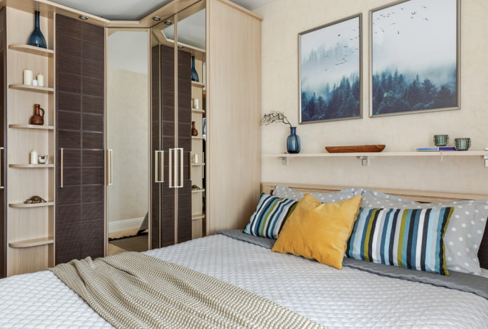 furniture in a bedroom of 9 square meters