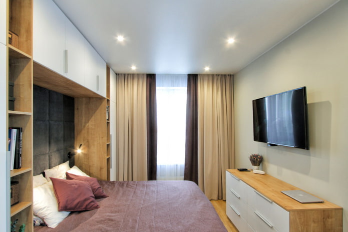 furniture in a bedroom of 9 square meters