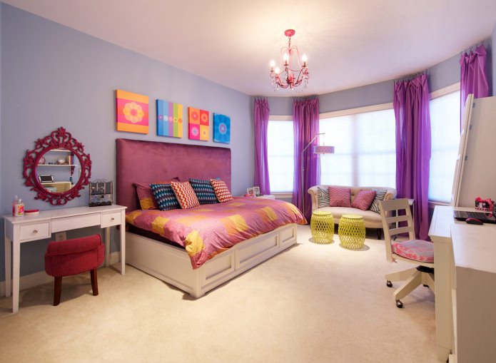 interior of the bedroom for a girl
