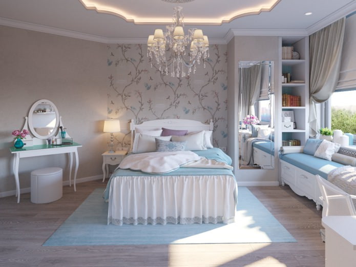 Classic bedroom interior for a girl