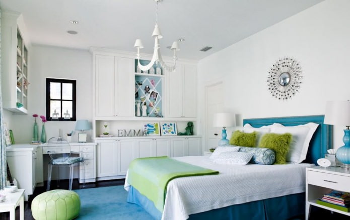 White walls in a modern bedroom