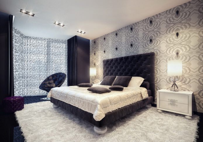 beautiful wallpaper on the wall in the bedroom