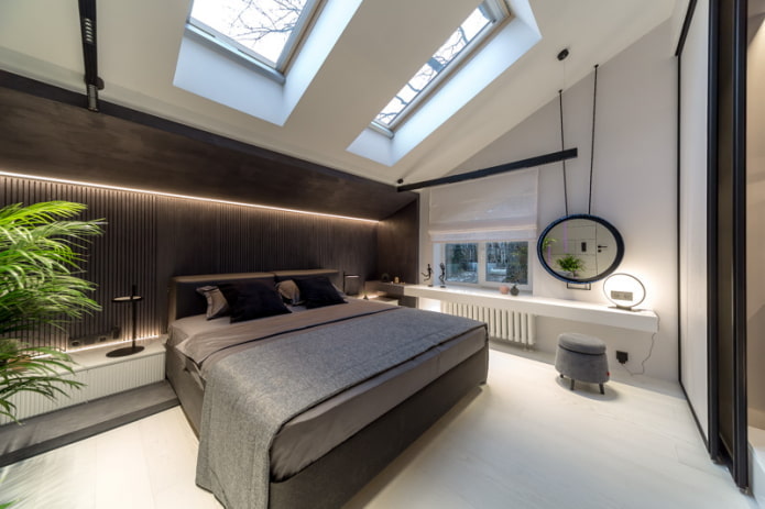 bedroom with a study area