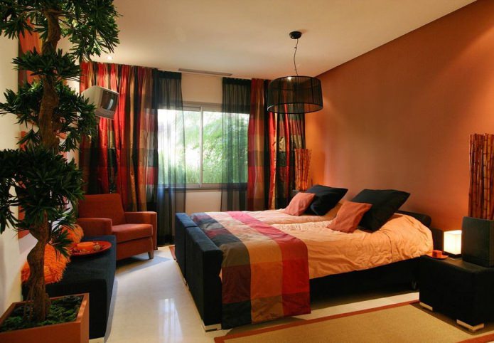 black and orange interior