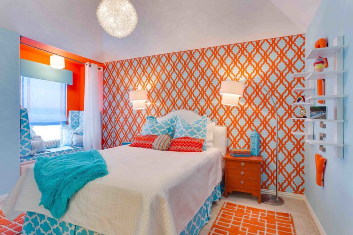 orange-blue walls