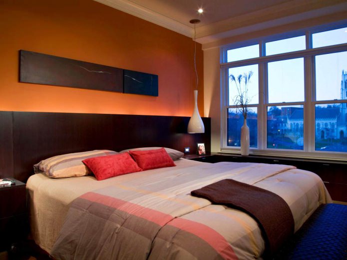 brown-orange bedroom