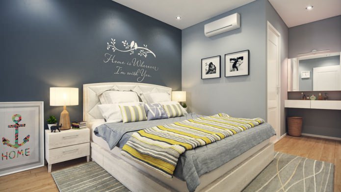 painting the walls in the bedroom in gray