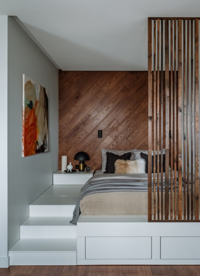 podium bed in the interior
