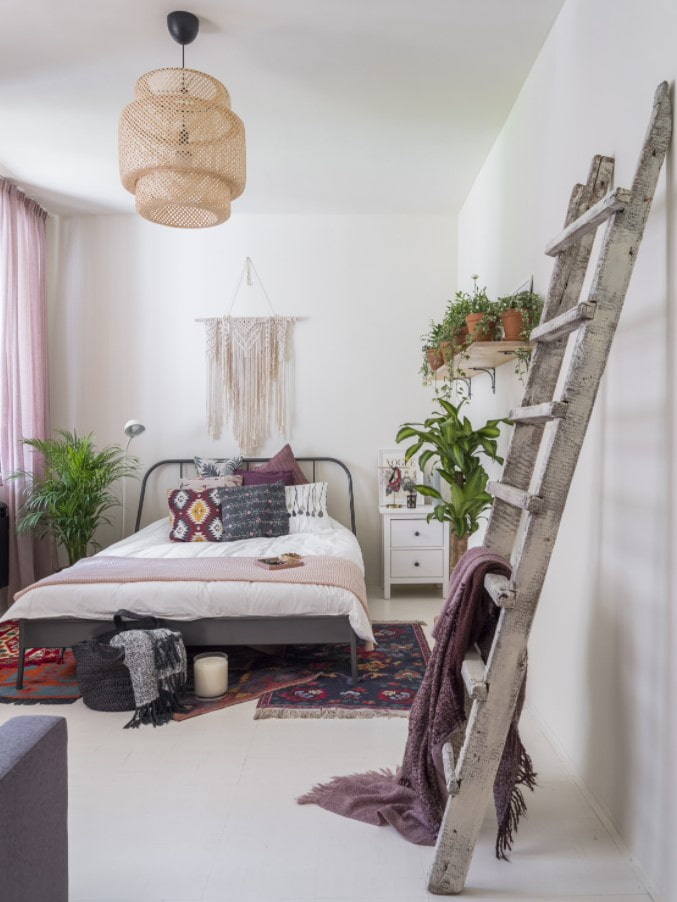 bedroom with white walls