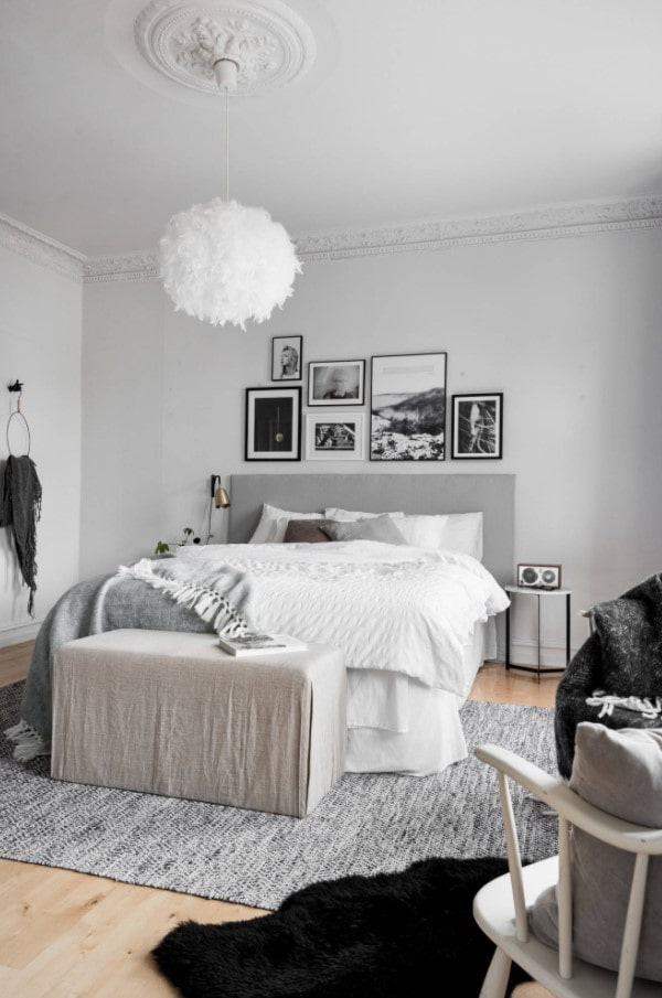 nightstand near the bed