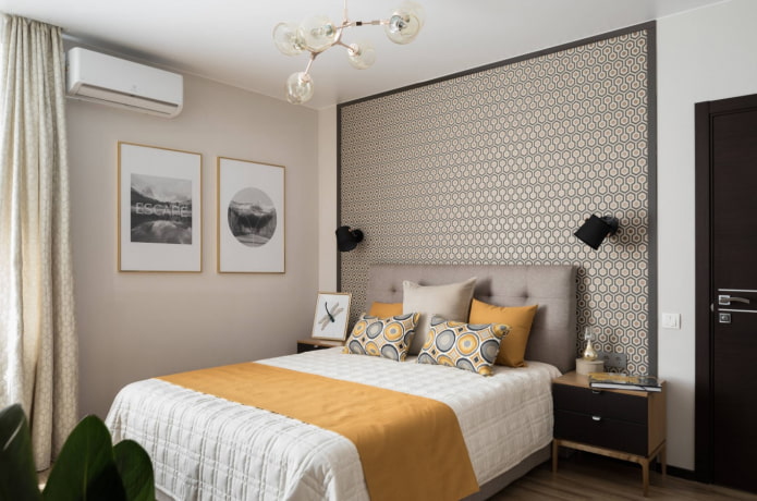 bedroom with yellow accents