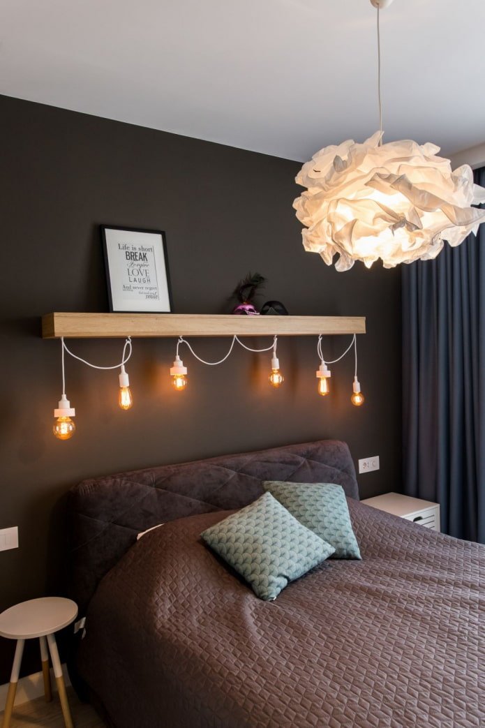 garland over the bed