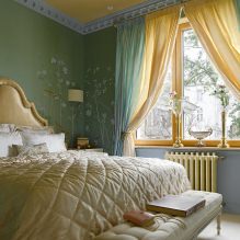 Wall design in the bedroom: color selection, finishing options, 130 photos in the interior-24