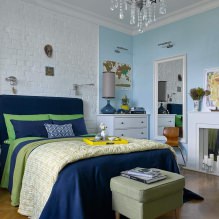 Wall design in the bedroom: choice of color, finishing options, 130 photos in the interior-27