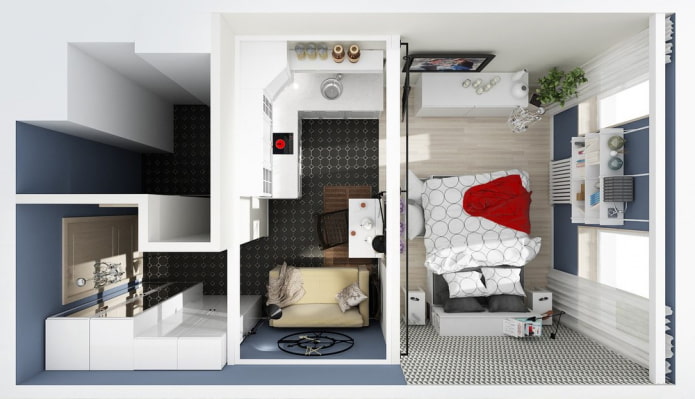 Apartment layouts 22 sq m