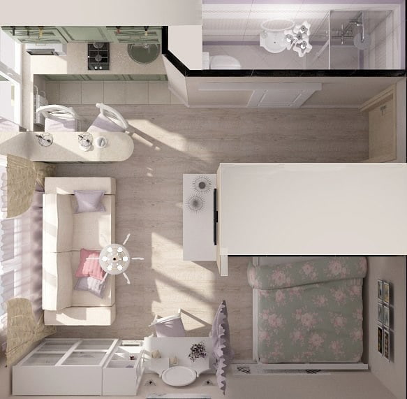 Apartment layouts 22 sq m