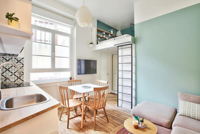 interior of a small studio apartments