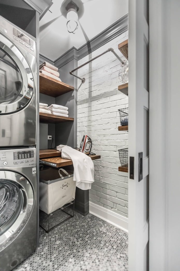 Laundry room in a three-room apartment