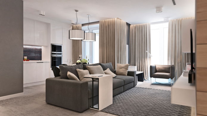 Project of a three-room apartment