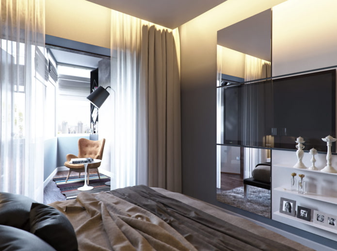 Bedroom in a three-room apartment
