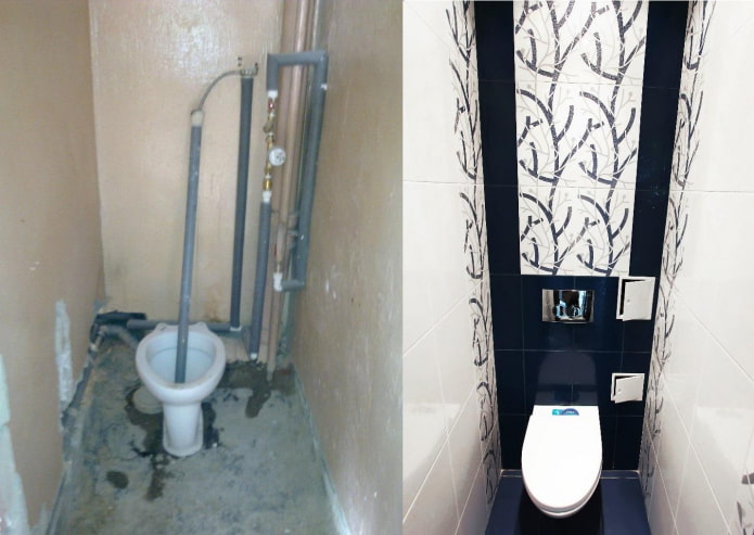 Photo before and after toilet renovation