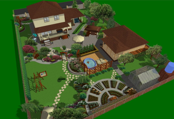 rectangular summer cottage plot