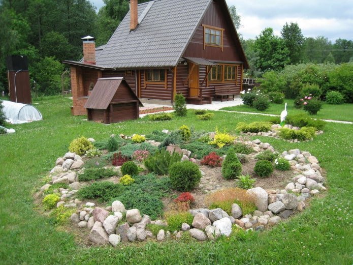 unusual flowerbed at the dacha