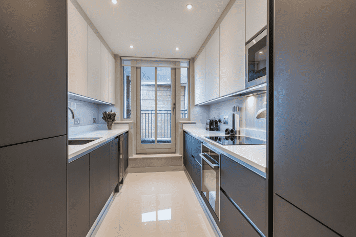 narrow kitchen interior design