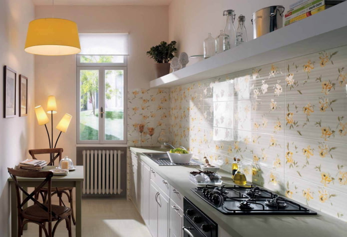 narrow kitchen space decoration