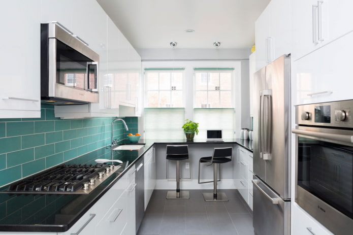 narrow kitchen space decoration