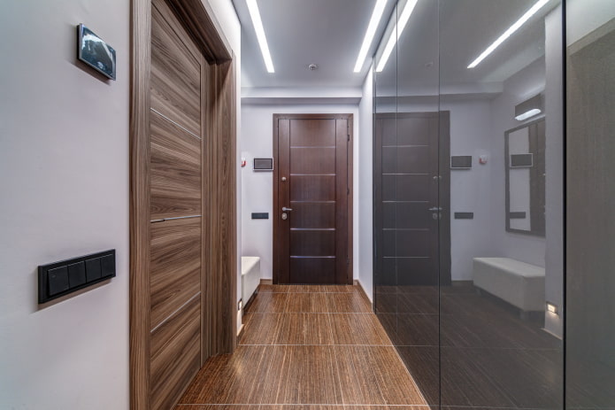 glossy facades of the wardrobe