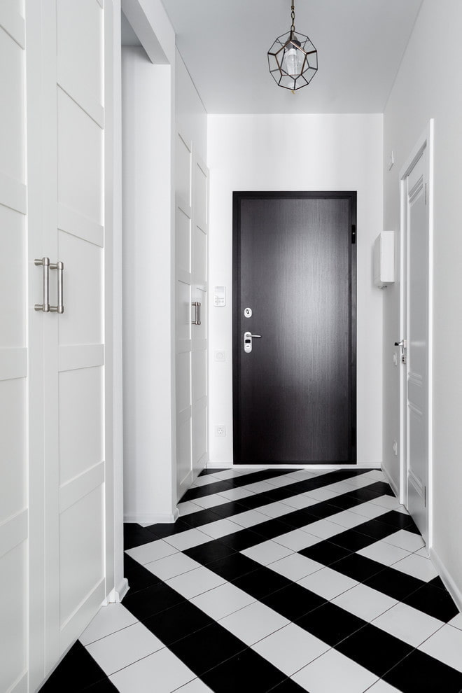 geometric pattern on the tiled floor