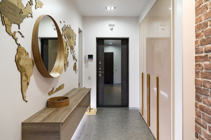 built-in wardrobe with glossy facades