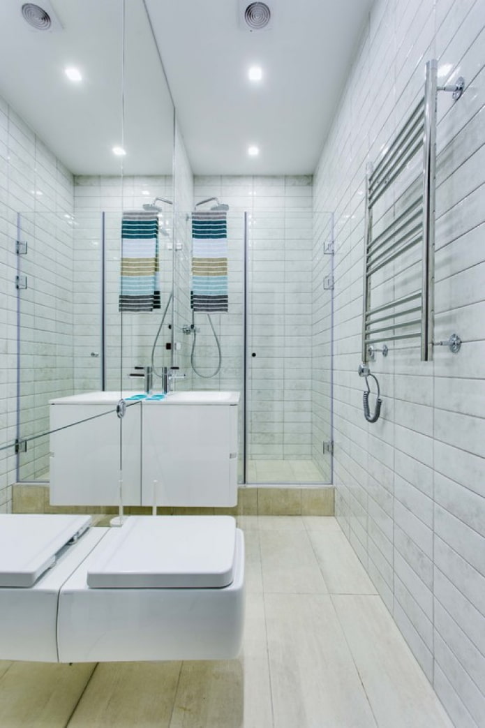 bright room with a shower