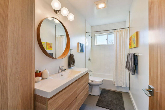 wooden furniture in the bathroom