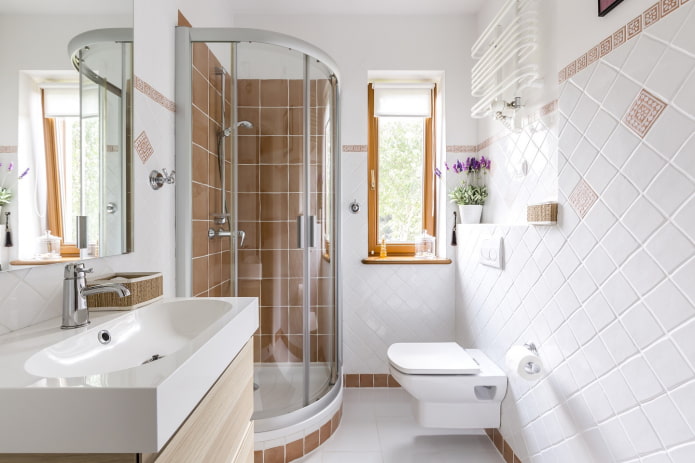 narrow bathroom with a window