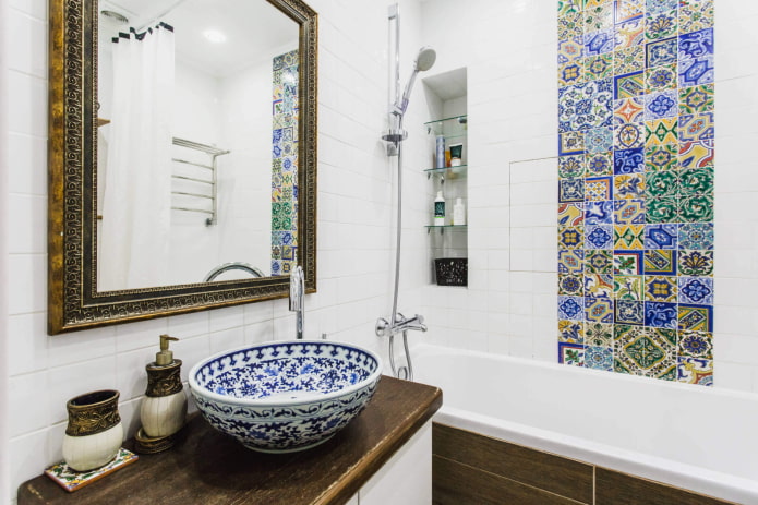 panel and white tiles