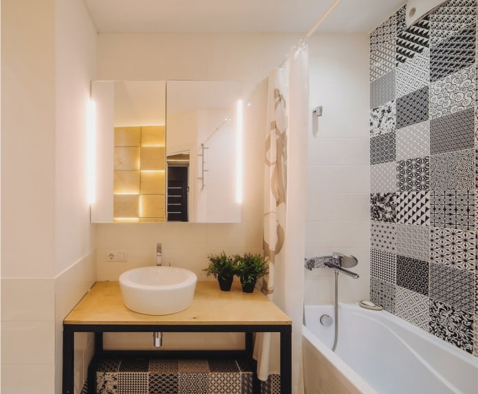 tile with geometric print