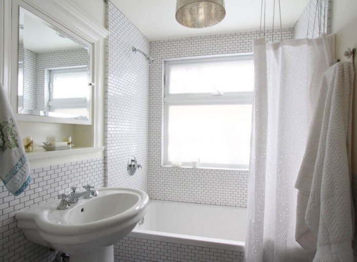 small tiles in the bathroom