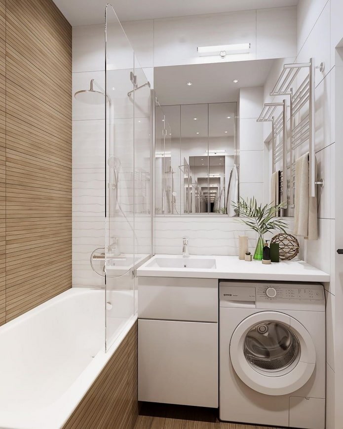 washing machine in the bathroom
